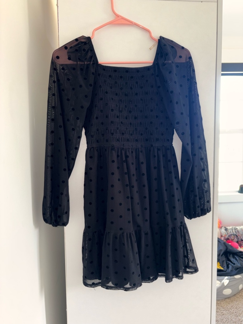 Art Class Black Polka Dot Long Sleeve Dress